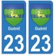 23 Gueret autocollant plaque blason armoiries stickers département