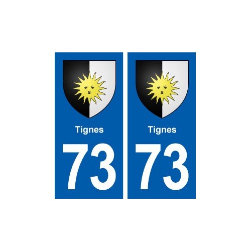 73 Tignes blason autocollant plaque immatriculation ville