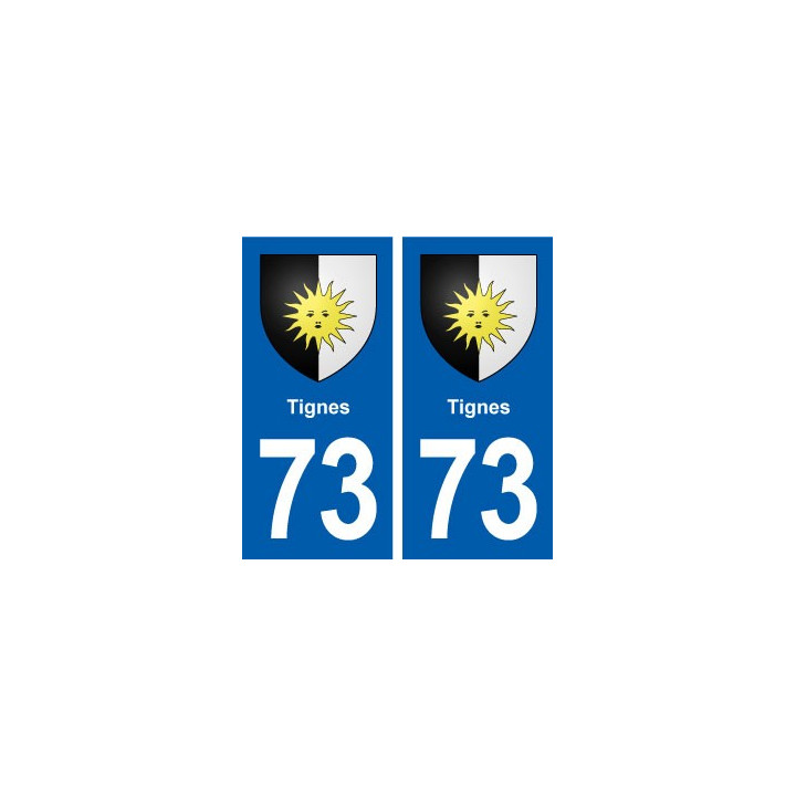 73 Tignes blason autocollant plaque immatriculation ville