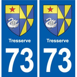 73 Tresserve blason autocollant plaque immatriculation ville