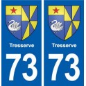 73 Tresserve blason autocollant plaque immatriculation ville