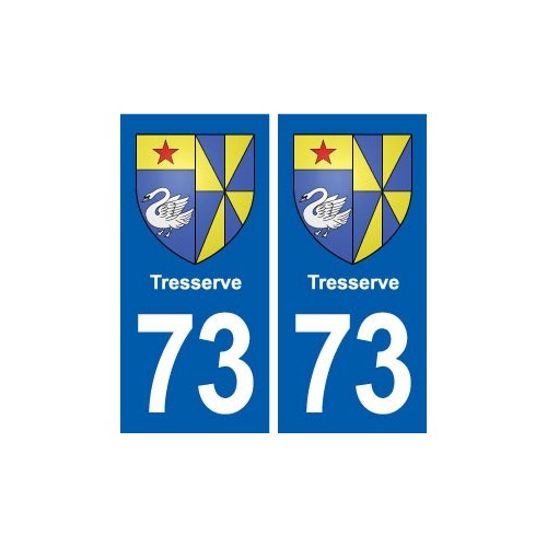73 Tresserve blason autocollant plaque immatriculation ville