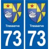 73 Tresserve blason autocollant plaque immatriculation ville