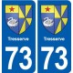 73 Tresserve blason autocollant plaque immatriculation ville
