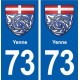 73 Yenne escudo de armas de la placa etiqueta de registro de la ciudad