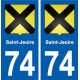 74 Saint-Jeoire blason autocollant plaque stickers ville