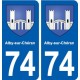 74 Alby-sur-Chéran blason autocollant plaque stickers ville