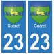 23 Gueret autocollant plaque blason armoiries stickers département