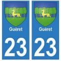 23 Gueret autocollant plaque blason armoiries stickers département