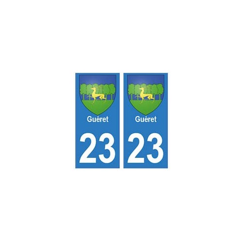 23 Gueret autocollant plaque blason armoiries stickers département