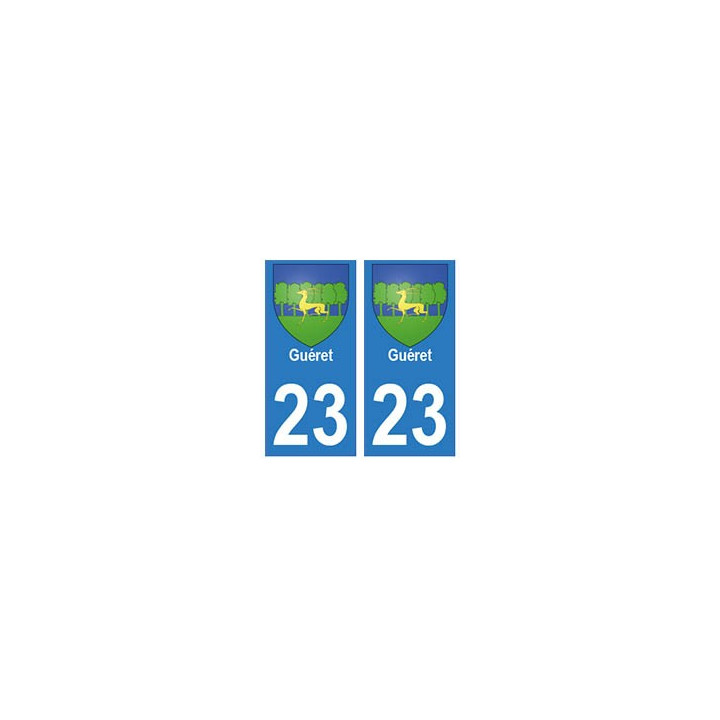 23 Gueret autocollant plaque blason armoiries stickers département
