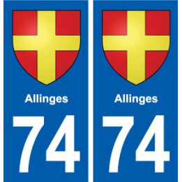 74 Allinges blason autocollant plaque stickers ville