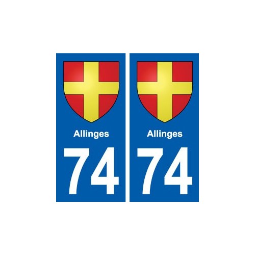 74 Allinges blason autocollant plaque stickers ville