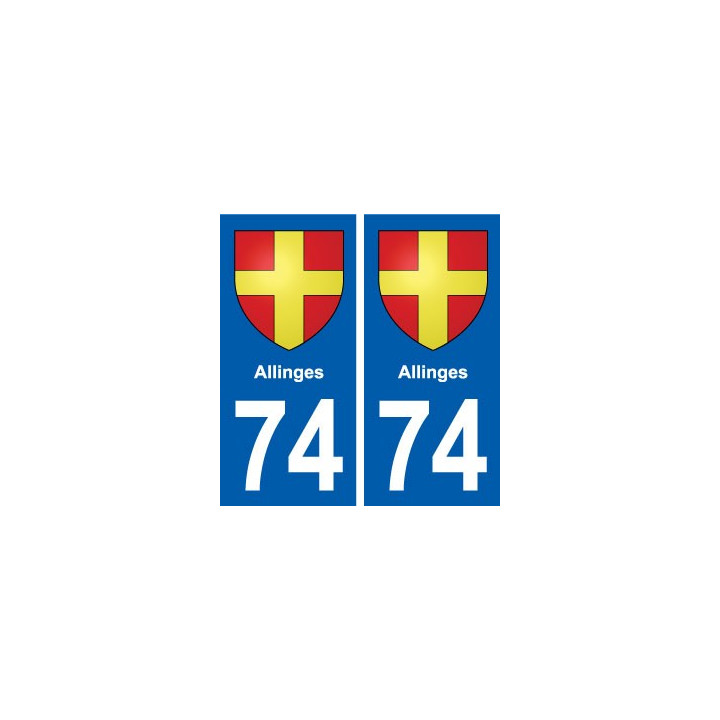 74 Allinges blason autocollant plaque stickers ville