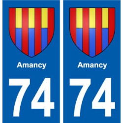 74 Amancy blason autocollant plaque stickers ville