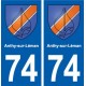 74 Anthy-sur-Léman blason autocollant plaque stickers ville