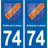 74 Anthy-sur-Léman blason autocollant plaque stickers ville