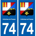 74 Arâches-la-Frasse blason autocollant plaque stickers ville