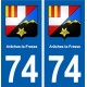 74 Arâches-la-Frasse blason autocollant plaque stickers ville