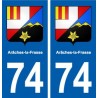 74 Arâches-la-Frasse blason autocollant plaque stickers ville