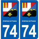 74 Arâches-la-Frasse blason autocollant plaque stickers ville