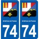 74 Arâches-la-Frasse blason autocollant plaque stickers ville