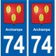 74 Archamps blason autocollant plaque stickers ville