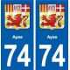 74 Ayse coat of arms sticker plate stickers city