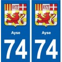 74 Ayse blason autocollant plaque stickers ville