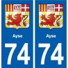 74 Ayse coat of arms sticker plate stickers city