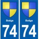 74 Boëge blason autocollant plaque stickers ville
