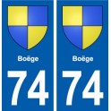 74 Boëge blason autocollant plaque stickers ville