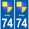 74 Boëge blason autocollant plaque stickers ville
