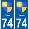 74 Boëge blason autocollant plaque stickers ville