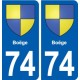 74 Boëge blason autocollant plaque stickers ville