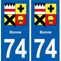 74 Bonne blason autocollant plaque stickers ville