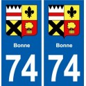 74 Bonne blason autocollant plaque stickers ville