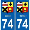 74 Bonne blason autocollant plaque stickers ville