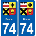 74 Bonne blason autocollant plaque stickers ville
