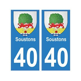 40 Soustons autocollant plaque blason armoiries stickers département ville