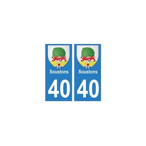 40 Soustons autocollant plaque blason armoiries stickers département ville