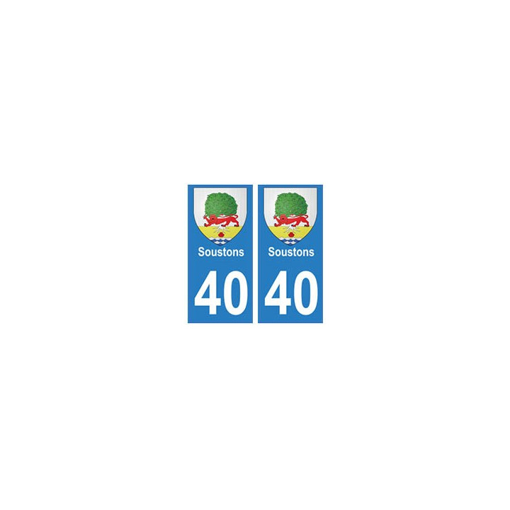 40 Soustons autocollant plaque blason armoiries stickers département ville