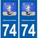74 Chens-sur-Léman blason autocollant plaque stickers ville