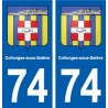 74 Collonges-sous-Salève blason autocollant plaque stickers ville