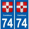 74 Cruseilles blason autocollant plaque stickers ville