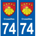 74 Cruseilles blason autocollant plaque stickers ville