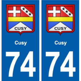 74 Cusy blason autocollant plaque stickers ville