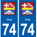 74 Cusy blason autocollant plaque stickers ville