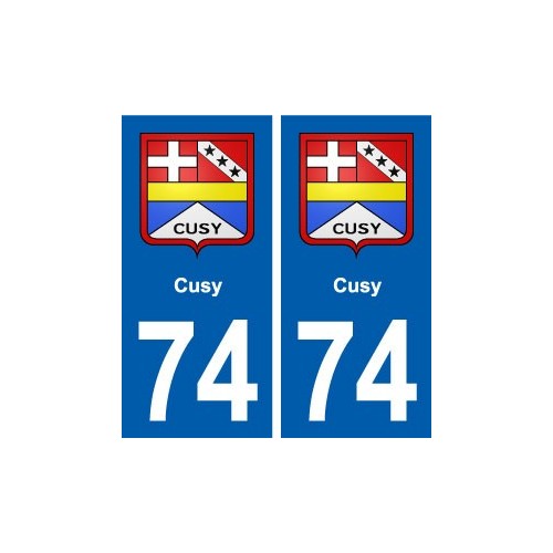 74 Cusy blason autocollant plaque stickers ville