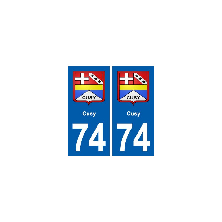 74 Cusy blason autocollant plaque stickers ville